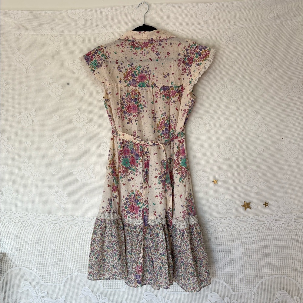70s floral print prairie midi dress - gunne sax inspired - Picture 4 of 6
